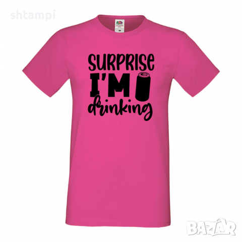 Мъжка тениска,Surprise I'm Drinking,Бира,Бирфест,Beerfest,Подарък,Изненада,Рожден Ден, снимка 7 - Тениски - 36387551