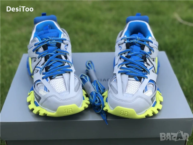 Balenciaga Track Sneaker "Grey/Blue/Yellow" , снимка 2 - Маратонки - 54362707