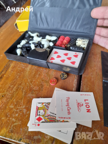 Стара игра шах,дама,карти Spielkassette, снимка 7 - Други ценни предмети - 44781418
