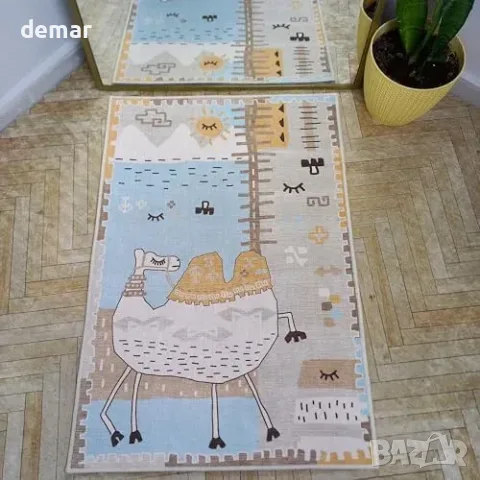 Килимче за детска стая Desert Camel 60x90 с тънък велурен релеф, снимка 3 - Килими - 55933413
