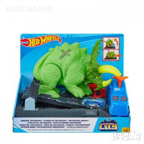 HOT WHEELS CORE CITY Игрален комплект "МАЧКАЩИЯТ ТРИЦЕРАТОПС" GBF97