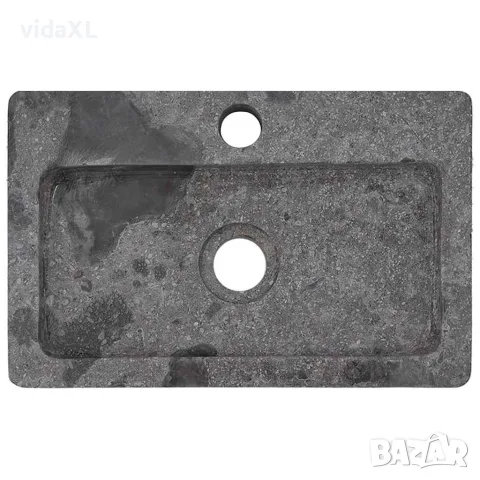 vidaXL Стенна мивка сива 38x24x6,5 см мрамор