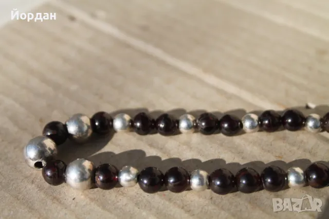 Колие от сребро и гранат, снимка 3 - Колиета, медальони, синджири - 49085057