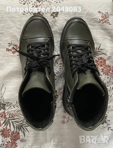 Маслинено зелени боти, снимка 4 - Дамски боти - 48679317