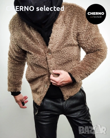  Мъжко кафяво поларено • шерпа флийс яке WEEKDAY Cody pile fleece cardigan – размер M•L, снимка 6 - Якета - 53905184