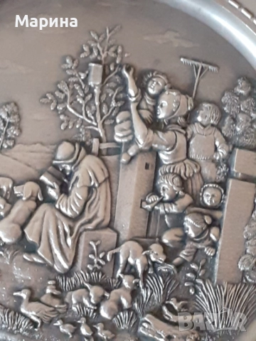 Чиния за стена, пано от калай Antik*Vintage #96, снимка 2 - Антикварни и старинни предмети - 52172467