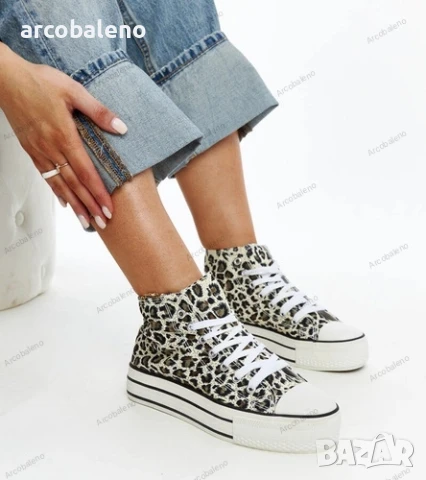 Дамски високи кецове с дебела подметка Bagy, 6цвята , снимка 2 - Кецове - 51172192