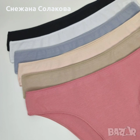 Нежен и удобен комплект от 6 памучни бикини с оверлог шев, изработени от мека и еластична материя , снимка 3 - Бельо - 53069100