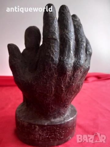 Стара Авторска Бронзова Пластика , Статуетка ,Маркирана, снимка 4 - Антикварни и старинни предмети - 52845386