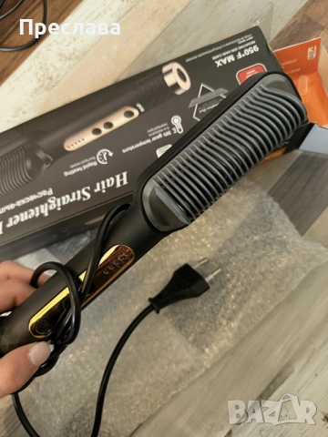 Електрически гребен за изправяне на коса, с двойно предназначение, 110V, без батерия , снимка 3 - Преси за коса - 55721338