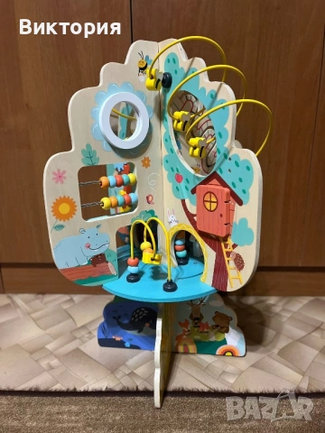 Детска дървена игра с активности 