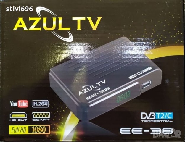 Цифров тунер AZUL TV DVB T2/C  ,Ново. Комбиниран ТВ тунер., снимка 2 - Приемници и антени - 30630054