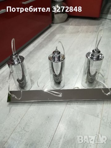 Спот троика метал и стъкло  -3х40w