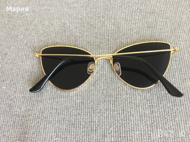 Нови Дамски Слънчеви Очила Модерни Златни Черни Огледални Котешка Форма, снимка 4 - Слънчеви и диоптрични очила - 44446608
