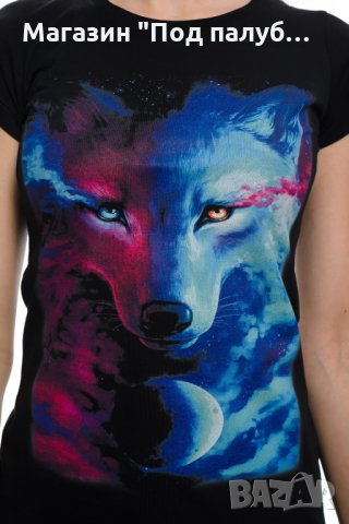 Нова дамска тениска с дигитален печат Вълк, GALAXY WOLF, Серия вълци, снимка 2 - Тениски - 29463595