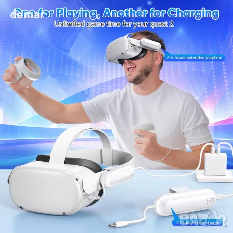 Батерия за Oculus Quest 2, Kinwin 20000mWh Разширена батерия за Meta Quest 2, 10W, снимка 3 - Друга електроника - 47992304