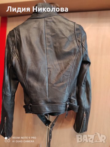 Якенце черно естественна кожа, снимка 3 - Якета - 35179315