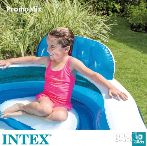 Надуваем басейн Intex 56475NP Swim Centre Family Lounge Pool 229 х 66 см  4 седалки, снимка 3 - Басейни и аксесоари - 51215975