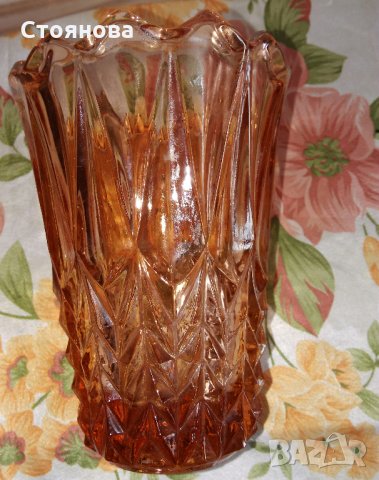 Ваза - масивно цветно релефно стъкло, снимка 4 - Декорация за дома - 26300510