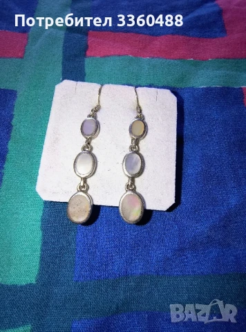 сребърни обеци с седеф