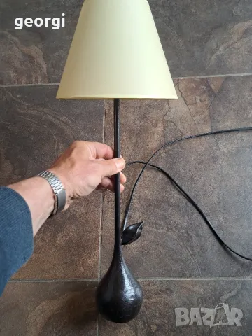 стилна дизайнерска бронзова настолна лампа 8/2, снимка 2 - Настолни лампи - 49939119