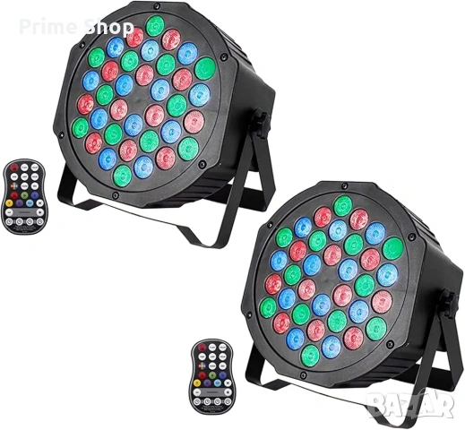 Професионален акумулаторен LED Par прожектор, 36 RGB диода, 5000mAh батерия, дистанционно и DMX