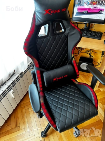 НОВ Геймърски стол - Светещ с дистанционно