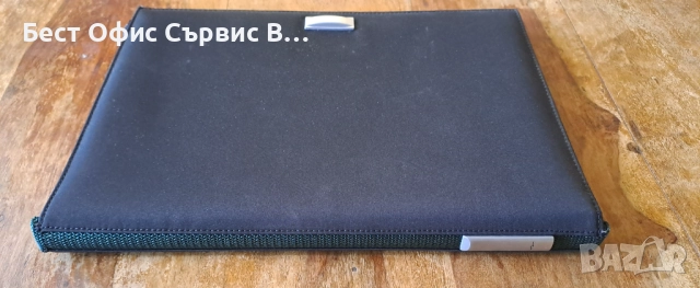 папка луксозна за документи черен с тъмно зелено с цип Марксман Marksman А4