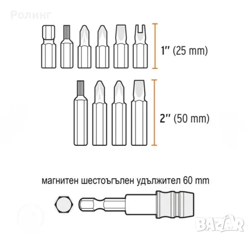 TRUPER® EXPERT комплект битове в кутия, 25/50 мм – 80 части/102391, снимка 3 - Други инструменти - 48037858