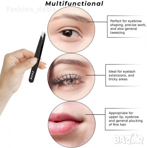 Нови 4 броя Прецизни пинсети от неръждаема стомана за лицево окосмяване, снимка 5 - Други - 35646232