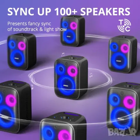 Безжичен Bluetooth Високоговорител с Вход за Китара 120W IPX4 Караоке Тонколона Tronsmart Halo 200, снимка 2 - Тонколони - 48028891