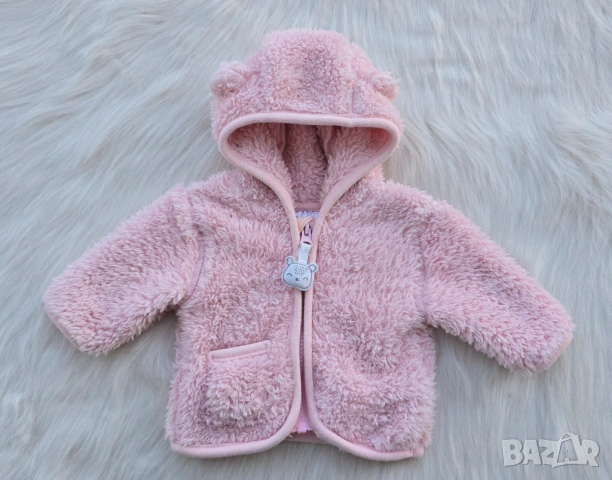 Бебешки пухен суичър за новородено, снимка 7 - Жилетки и елечета за бебе - 53911433