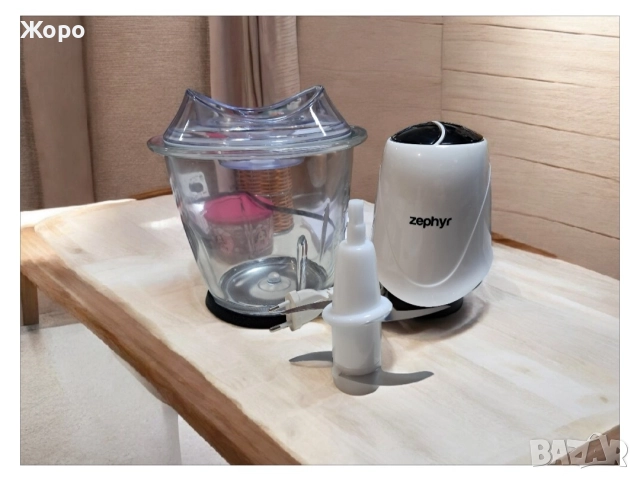 Чопър ZEPHYR ZP 1111 IG със стъклена купа ,1.5 литра, 2 скорости,Бял, снимка 3 - Чопъри и пасатори - 52723267