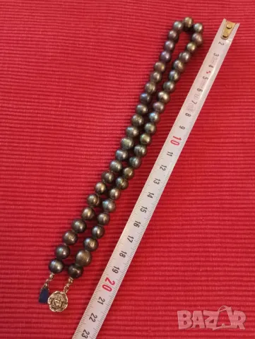 Колие, гердан, огърлица, от естествени черни перли. , снимка 5 - Колиета, медальони, синджири - 48237513