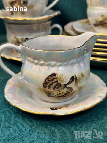 Руски порцелан-нов рядък сервиз Птици, Коростен, СССР, снимка 9 - Сервизи - 54089690