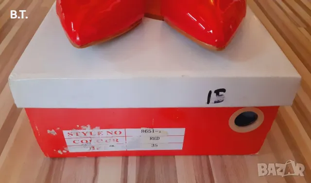 Продавам - Дамски лачени елегантни, червени обувки - 35 номер, снимка 8 - Дамски елегантни обувки - 48081109