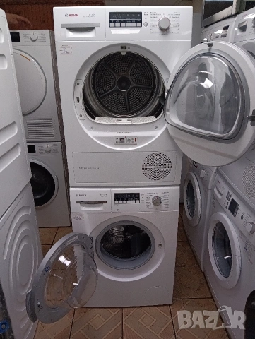 Комплект пералня и сушилня с термопомпа Бош Bosch Serie 6 A+++ 8кг 2 години гаранция!, снимка 6 - Перални - 53278485