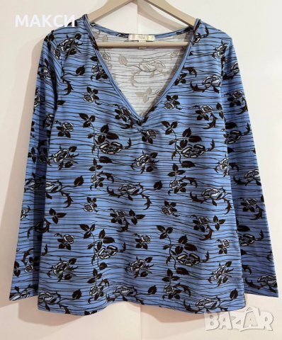 Макси много мека и силно еластична блузка в модерен флорален десен, снимка 1 - Блузи с дълъг ръкав и пуловери - 40057750