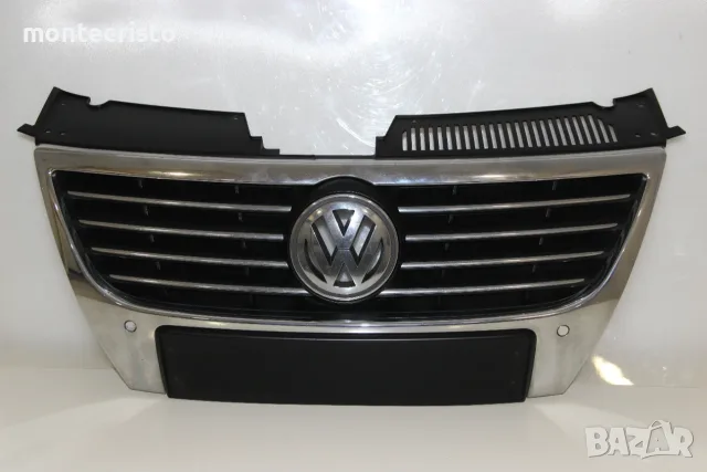 Предна решетка VW Passat B6 (2005-2011г.) 3C0853651F предна емблема отвори за парктроник