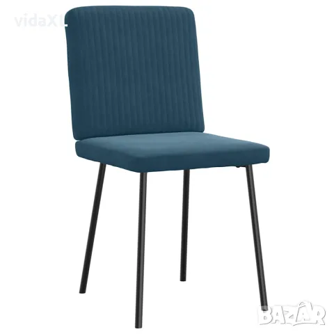 vidaXL Трапезни столове, 2 бр, сини, кадифе, снимка 3 - Столове - 56147572
