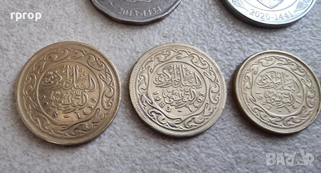 Монети. Тунис . 2, 1 и 1/2 динар, 10, 20, 50 ,100, 5 милима. 8 бройки., снимка 12 - Нумизматика и бонистика - 42373005