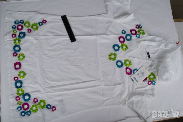 Дамска блуза в бяло с контрастни бродерии марка Tatuum , снимка 9 - Ризи - 38314932