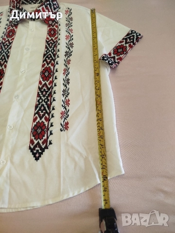 Мъжка риза с принт в етно стил, снимка 5 - Ризи - 52452034