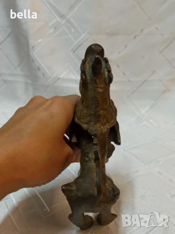 Бронзова масивна  статуетка на Фу куче, известно още като китайски лъв пазител, снимка 7 - Антикварни и старинни предмети - 51227014