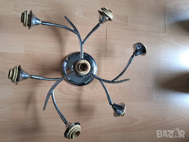 Полилей със седем гнезда за 7 крушки, снимка 4 - Лампи за таван - 48419800