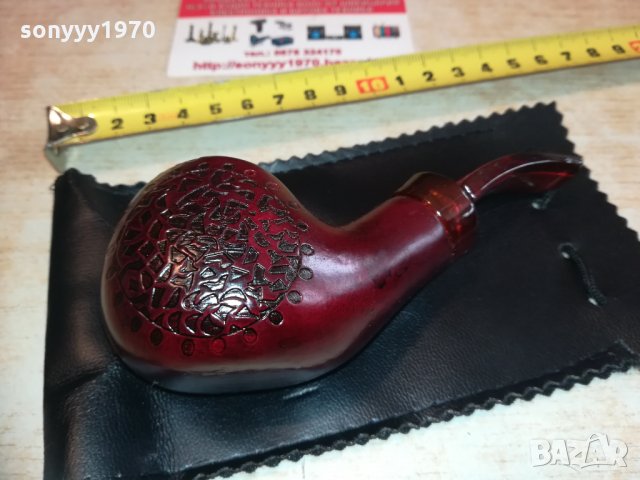 луксозна лула с кожен калъф 1302211808, снимка 7 - Лули - 31802643