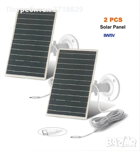 Два соларни панела по 8W, предназначени за камери и др.