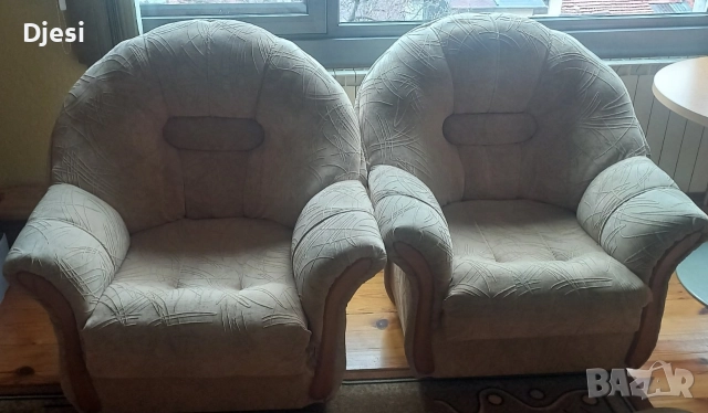 Разтегателен диван с два фотьола, снимка 2 - Дивани и мека мебел - 52676503