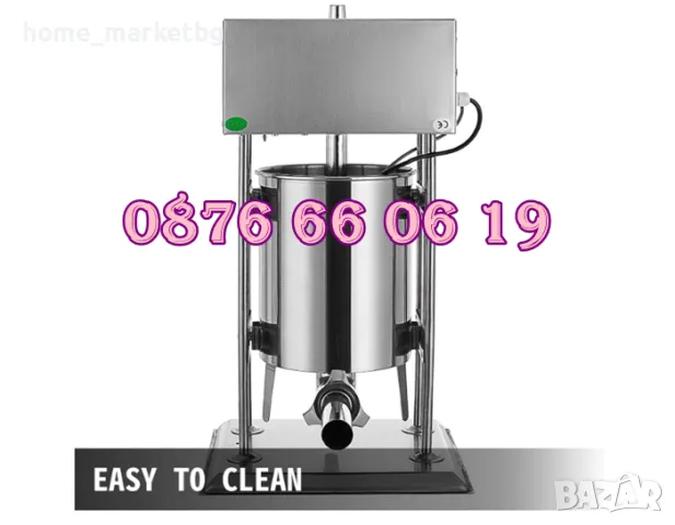 Електрическа пълначка за месо 10 литра или 15 литра с педал, пълначка за кайма, луканки, суджук, снимка 3 - Друго търговско оборудване - 48183923