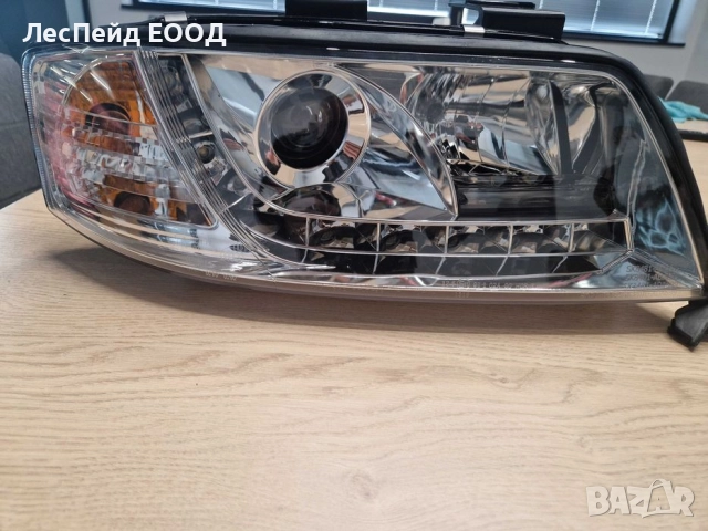 Комплект фарове дневни LED TFL оптика Audi A6 тип 4B 97-01 хром, снимка 2 - Части - 51961490